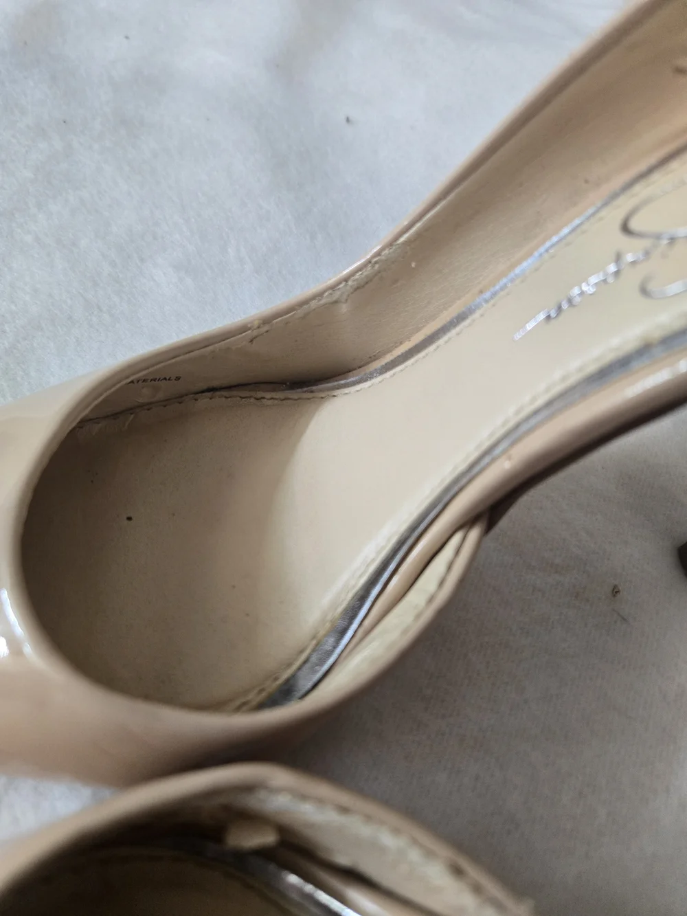 Jessica Simpson Nude Patent Pointed-Toe Stiletto Pumps Size 5.5
